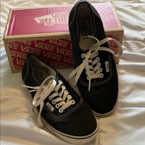 Black vans. Barely worn. Women’s 6.5, men’s 5.0